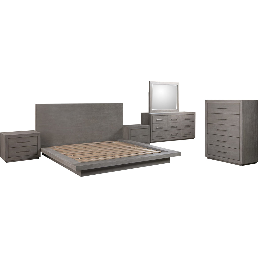Melbourne Wood Platform Bed in Mineral — bedroom group without mattress — white background