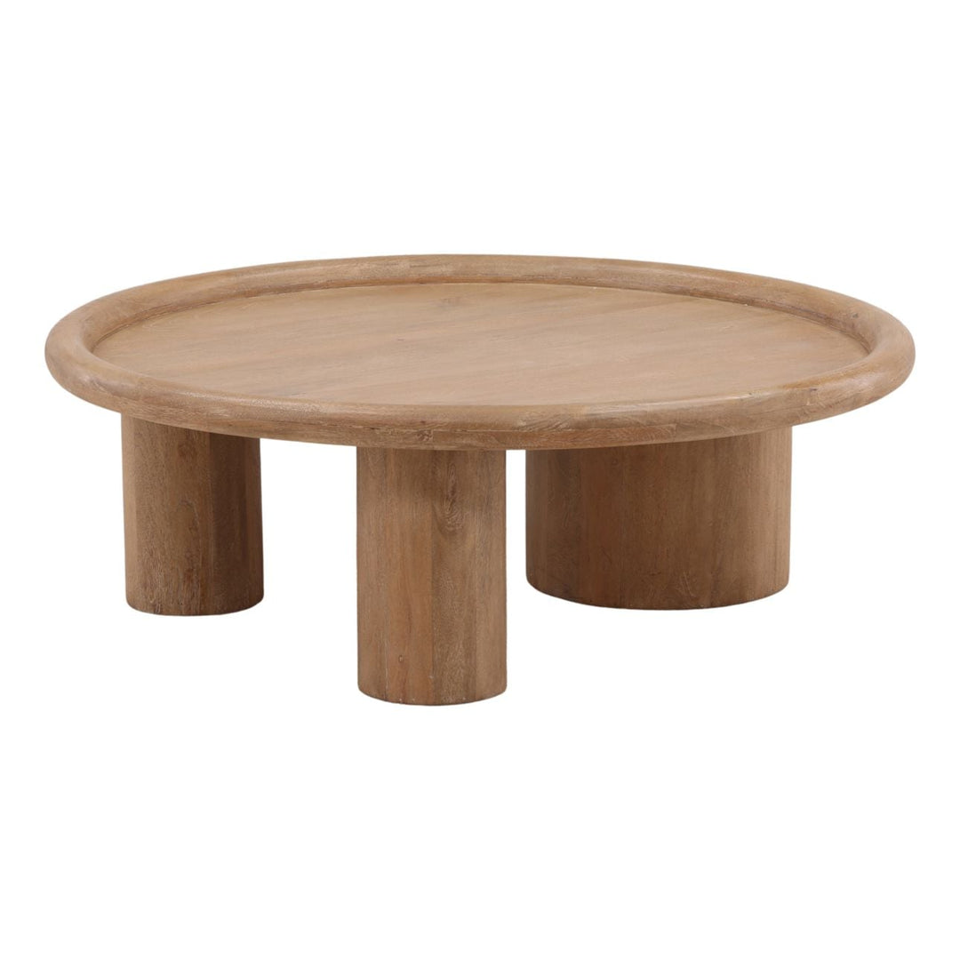 Mercer Mango Wood Coffee Table, three-quarter studio view