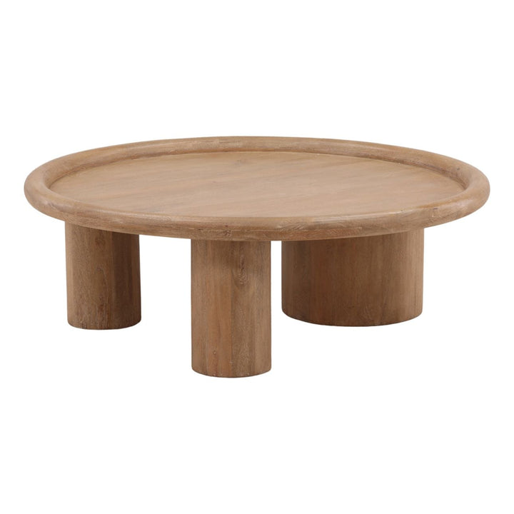 Mercer Mango Wood Coffee Table, three-quarter studio view