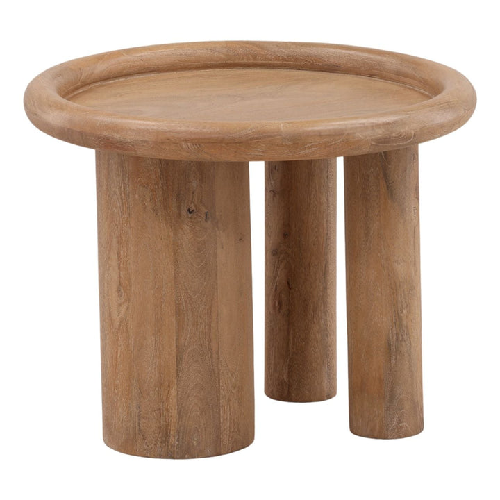 Mercer Mango Wood Side Table, three-quarter studio view