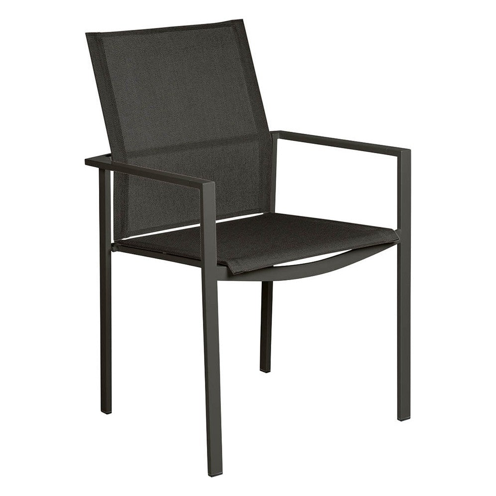 Mercury Armchair – Powder-Coated by Barlow Tyrie – Graphite / Carbon, white background