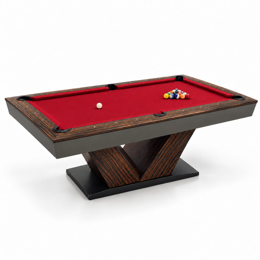 Meridian pool table - Macassar / Deep Red 