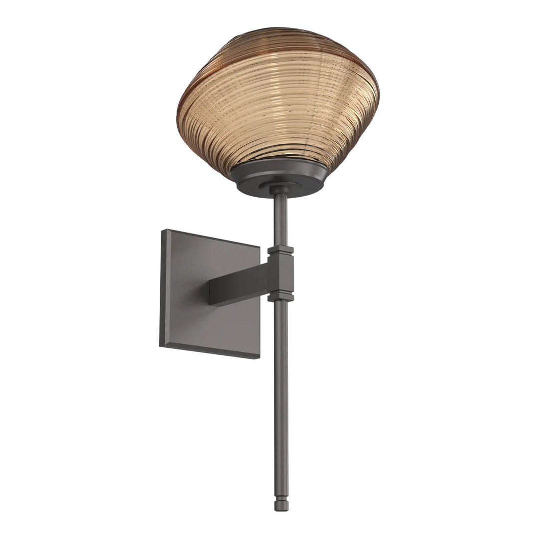 Mesa Belvedere Sconce by Hammerton Studio in Graphite with Bronze glass