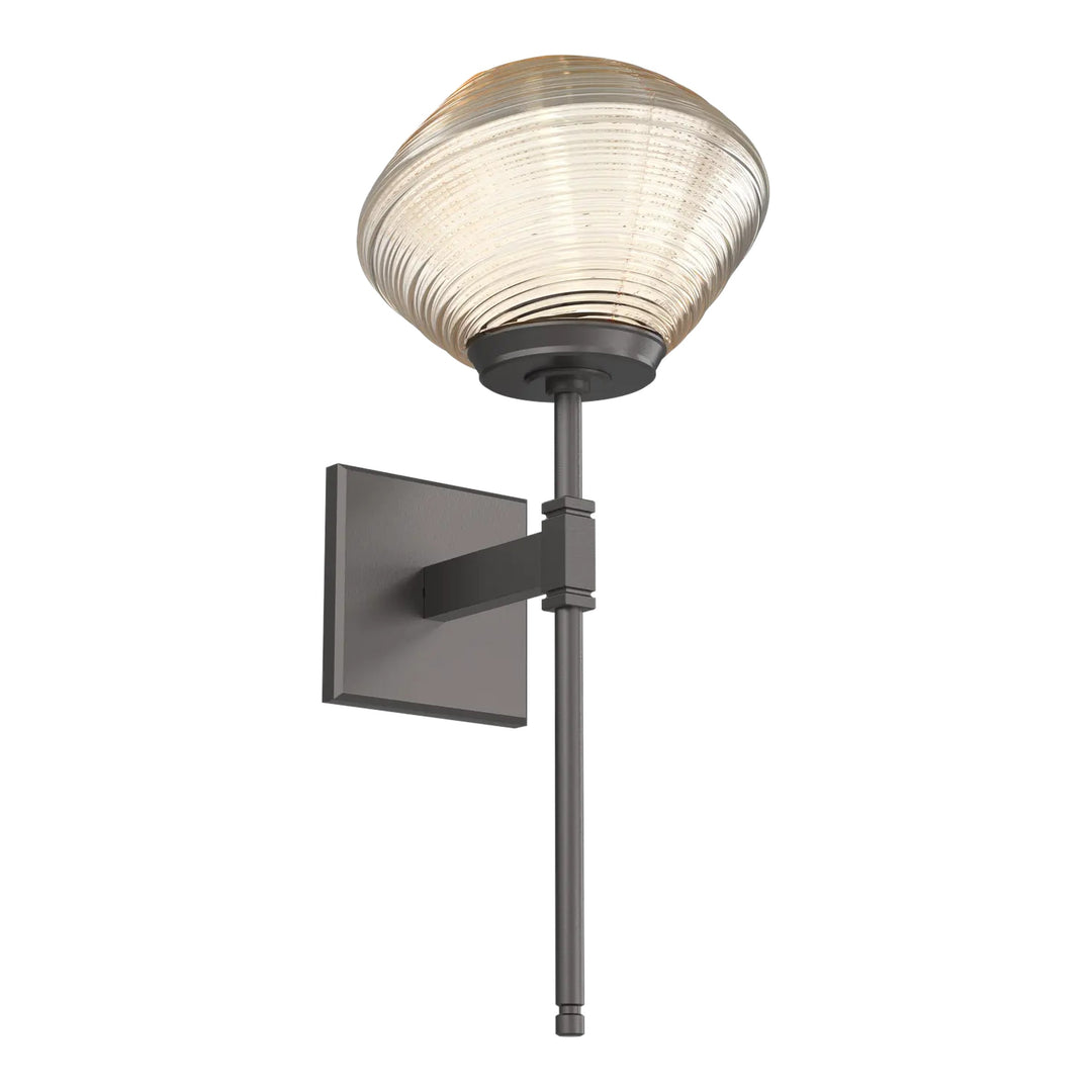 Mesa Belvedere Sconce by Hammerton Studio in Graphite with Amber glass