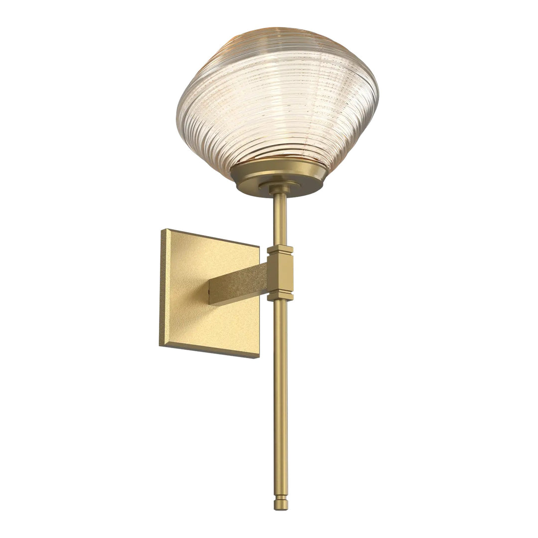 Mesa Belvedere Sconce by Hammerton Studio in Gilded Brass with Amber glass