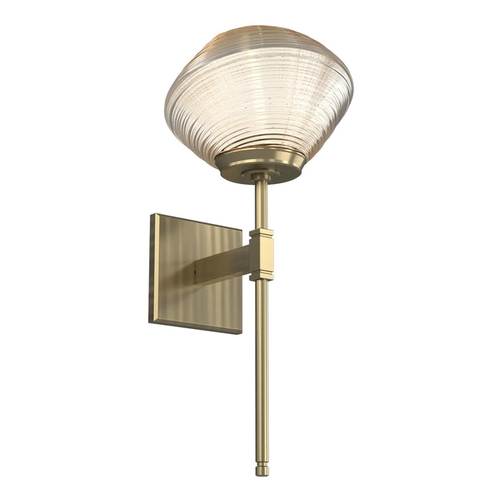 Mesa Belvedere Sconce by Hammerton Studio in Heritage Brass with Amber glass