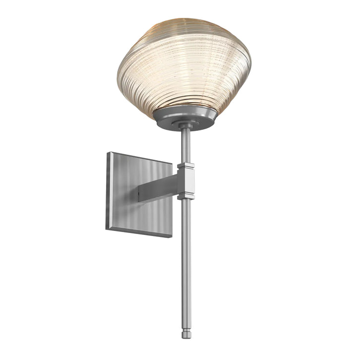 Mesa Belvedere Sconce by Hammerton Studio in Satin Nickel with Amber glass