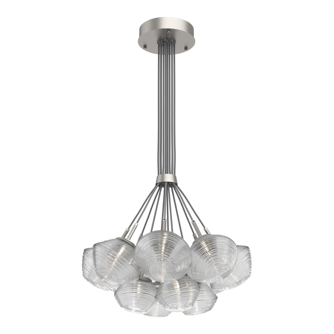 Mesa Cluster Bloom by Hammerton Studio 12 Lights in Beige Silver with Clear glass