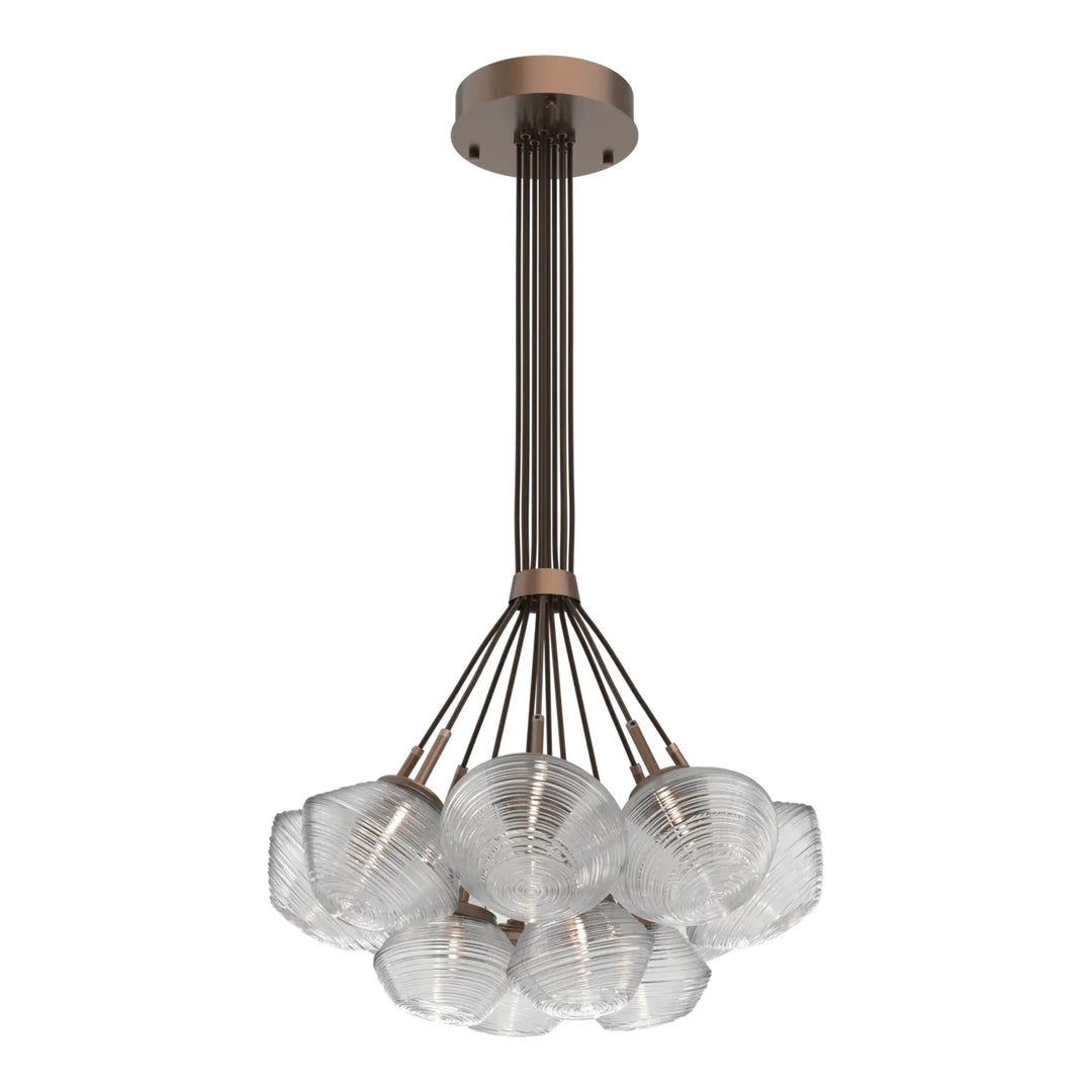 Mesa Cluster Bloom by Hammerton Studio 12 Lights in Burnished Bronze with Clear glass