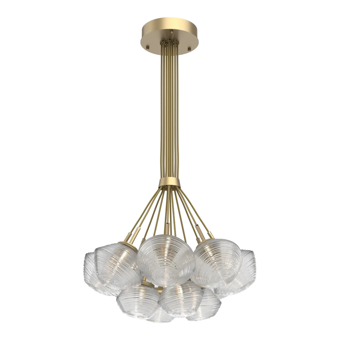 Mesa Cluster Bloom by Hammerton Studio 12 Lights in Gilded Brass with Clear glass