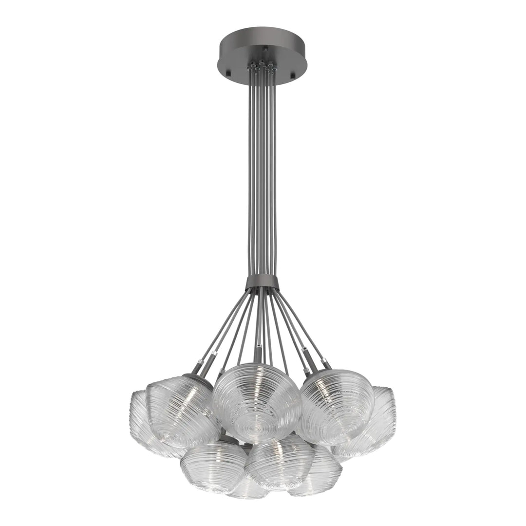 Mesa Cluster Bloom by Hammerton Studio 12 Lights in Graphite with Clear glass