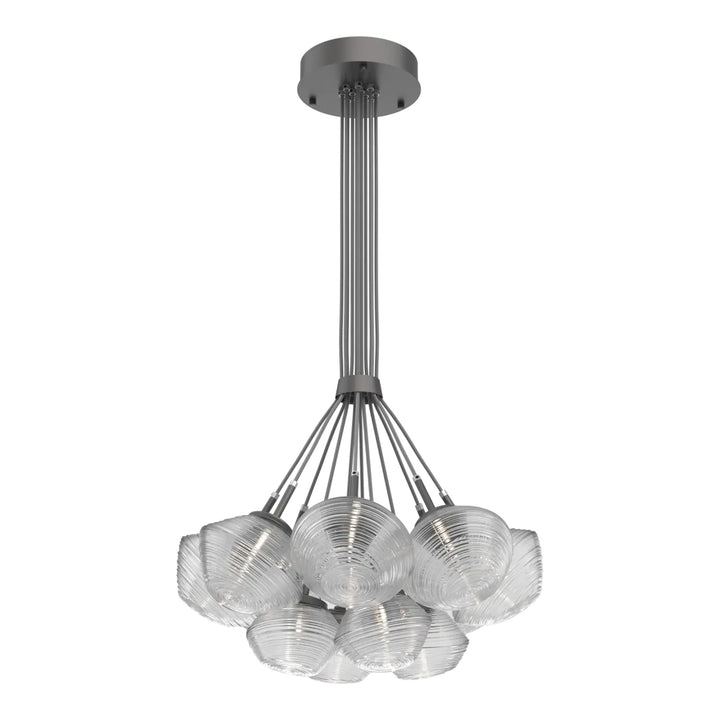 Mesa Cluster Bloom by Hammerton Studio 12 Lights in Graphite with Clear glass