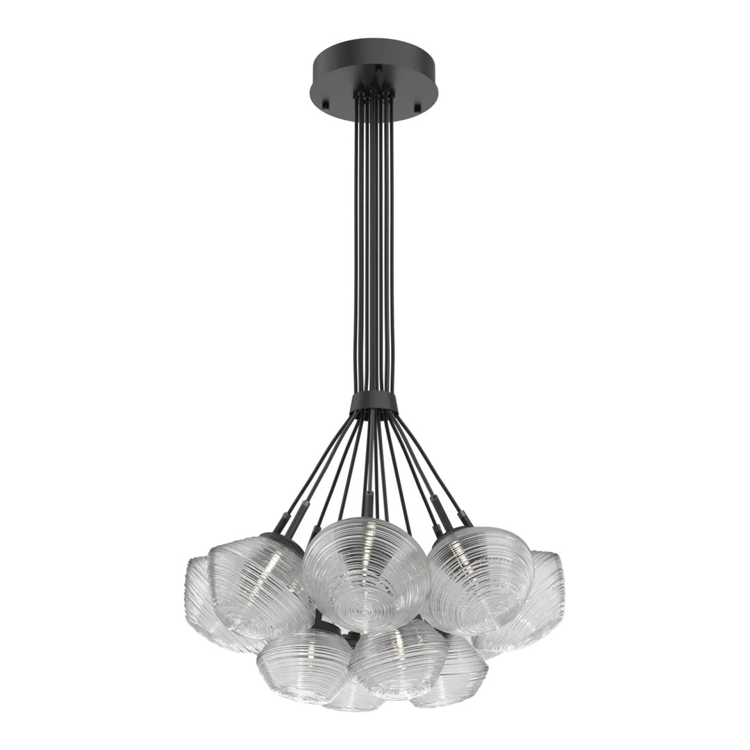 Mesa Cluster Bloom by Hammerton Studio 12 Lights in Matte Black with Clear glass