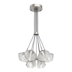 Mesa Cluster Bloom by Hammerton Studio 9 Lights in Beige Silver with Clear glass