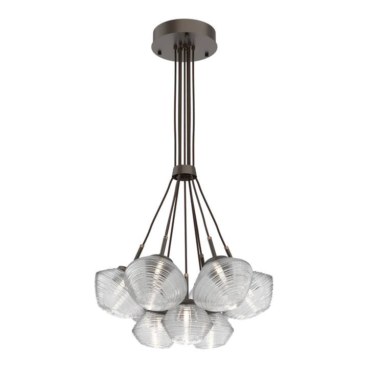 Mesa Cluster Bloom by Hammerton Studio 9 Lights in Flat Bronze with Clear glass