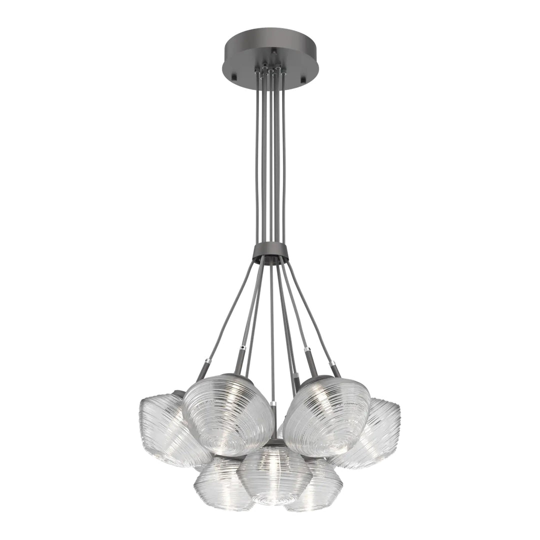 Mesa Cluster Bloom by Hammerton Studio 9 Lights in Graphite with Clear glass