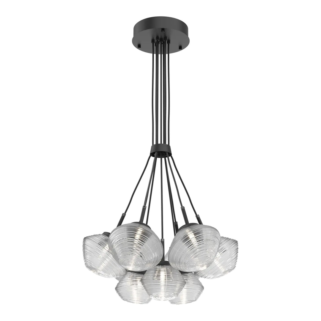 Mesa Cluster Bloom by Hammerton Studio 9 Lights in Matte Black with Clear glass