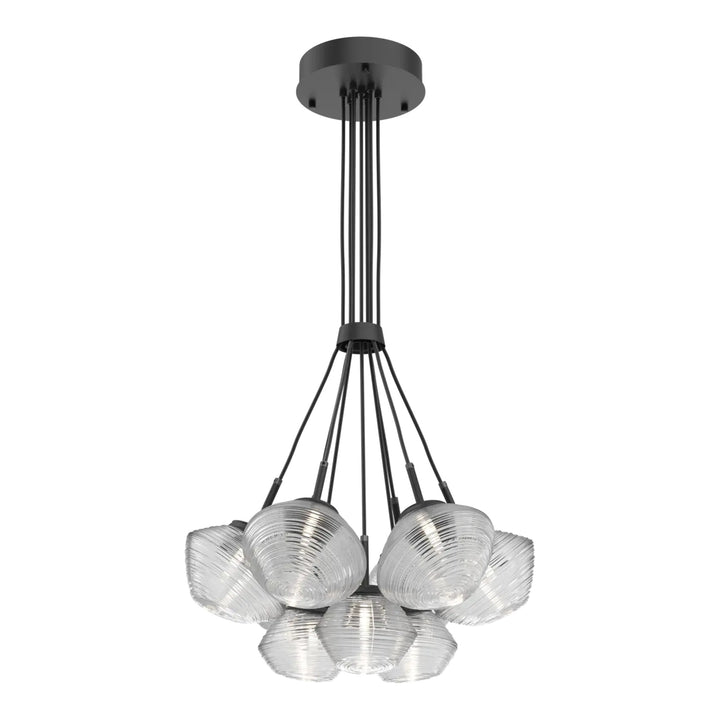 Mesa Cluster Bloom by Hammerton Studio 9 Lights in Matte Black with Clear glass