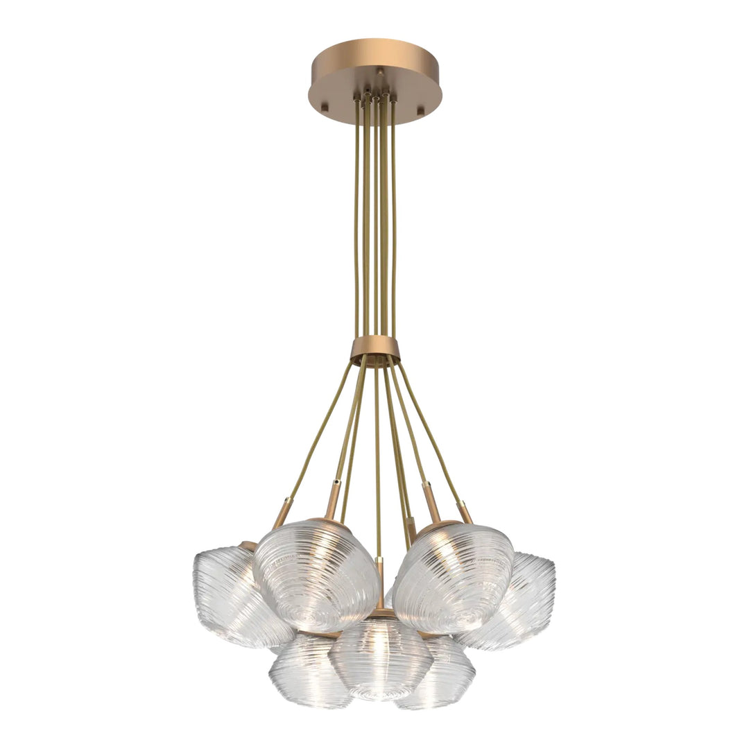 Mesa Cluster Bloom by Hammerton Studio 9 Lights in Novel Brass with Clear glass
