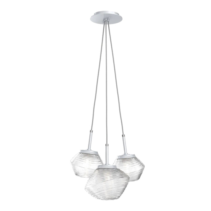 Mesa Cluster Pendant by Hammerton Studio 3 Lights in Classic Silver with Clear glass