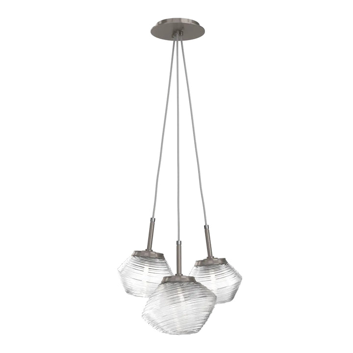 Mesa Cluster Pendant by Hammerton Studio 3 Lights in Gunmetal with Clear glass
