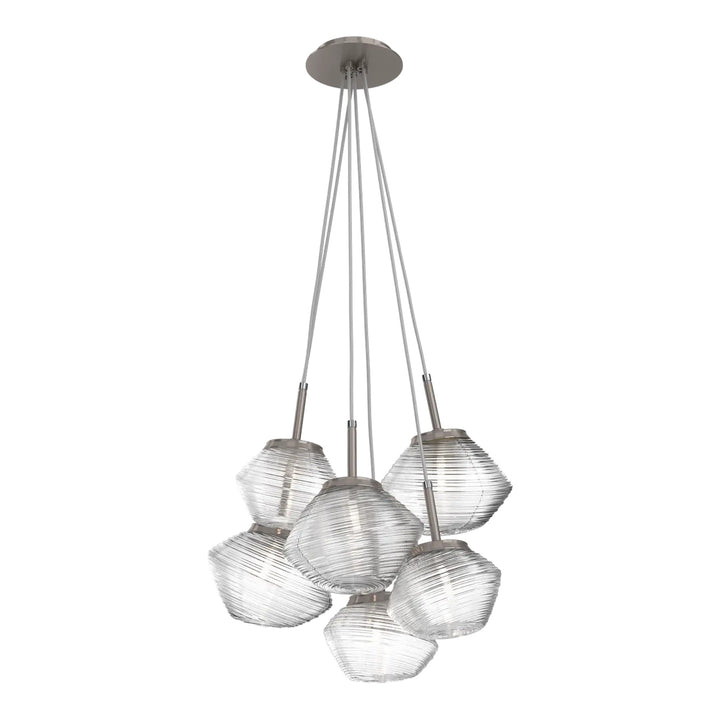 Mesa Cluster Pendant by Hammerton Studio 6 Lights in Gunmetal with Clear glass