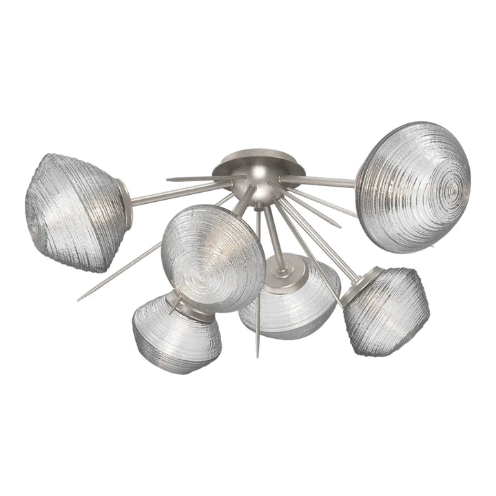 Mesa Half Starburst Flush Mount by Hammerton Studio in Beige Silver with Clear glass