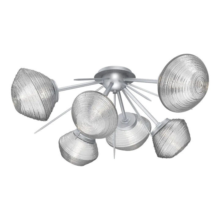 Mesa Half Starburst Flush Mount by Hammerton Studio in Classic Silver with Clear glass