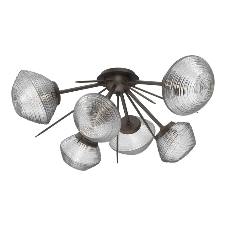 Mesa Half Starburst Flush Mount by Hammerton Studio in Flat Bronze with Clear glass