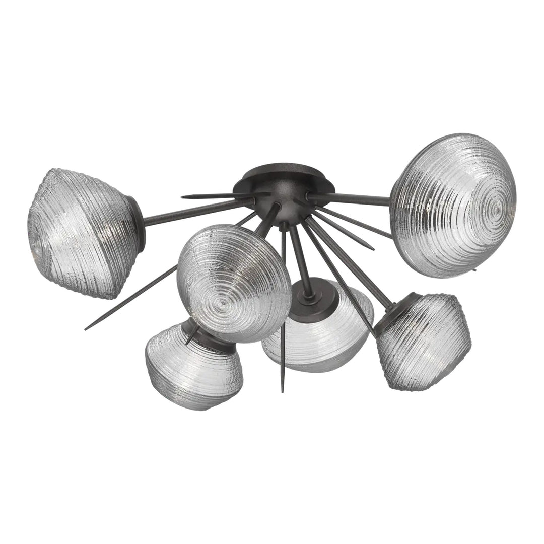 Mesa Half Starburst Flush Mount by Hammerton Studio in Graphite with Clear glass