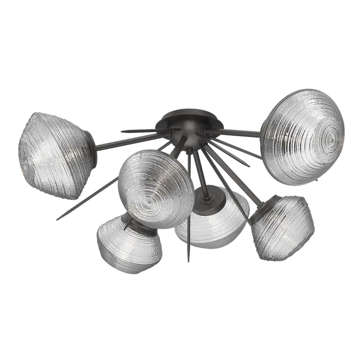 Mesa Half Starburst Flush Mount by Hammerton Studio in Graphite with Clear glass