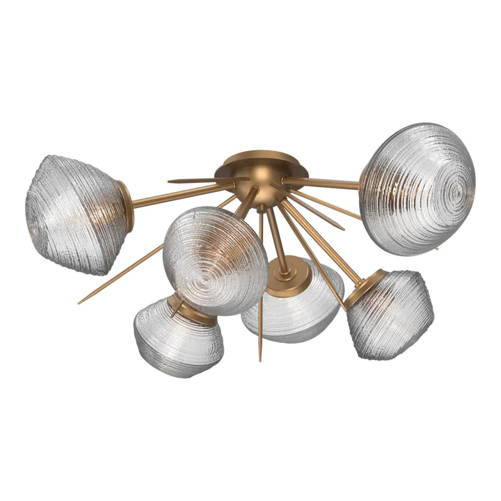 Mesa Half Starburst Flush Mount by Hammerton Studio in Novel Brass with Clear glass