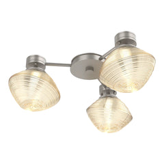Mesa Hub & Spoke by Hammerton Studio 3 Lights in Beige Silver with Amber glass