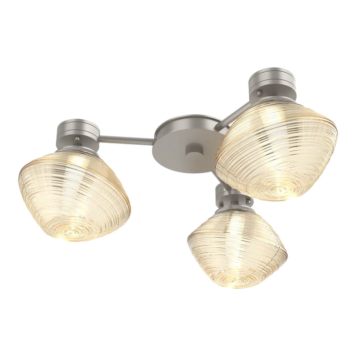 Mesa Hub &amp; Spoke by Hammerton Studio 3 Lights in Beige Silver with Amber glass