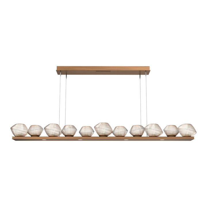 Mesa Linear Chandelier by Hammerton Studio Large in Oil-Rubbed Bronze with Amber glass