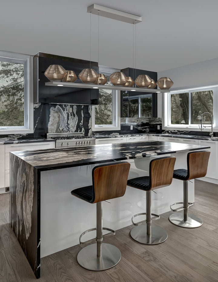 Mesa Linear Chandelier by Hammerton Studio in a styled interior