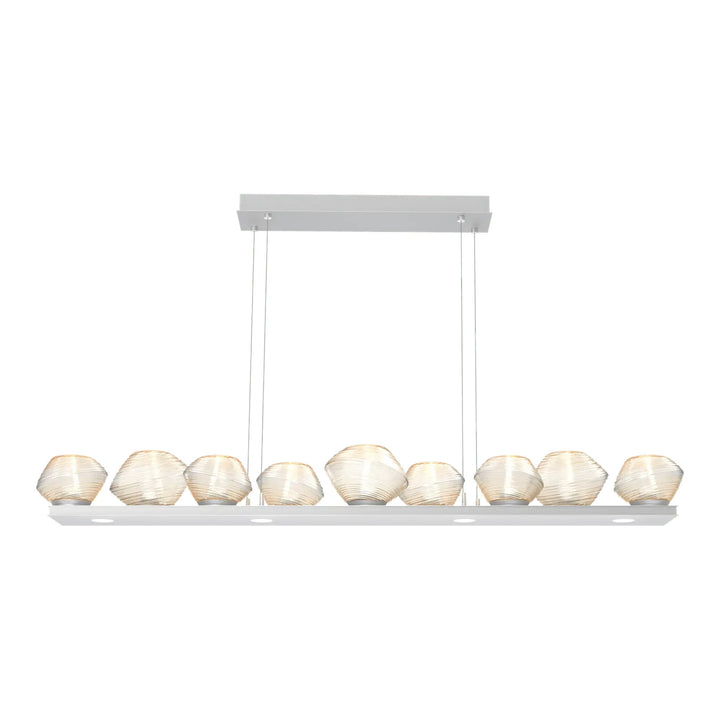Mesa Linear Chandelier by Hammerton Studio Medium in Classic Silver with Amber glass