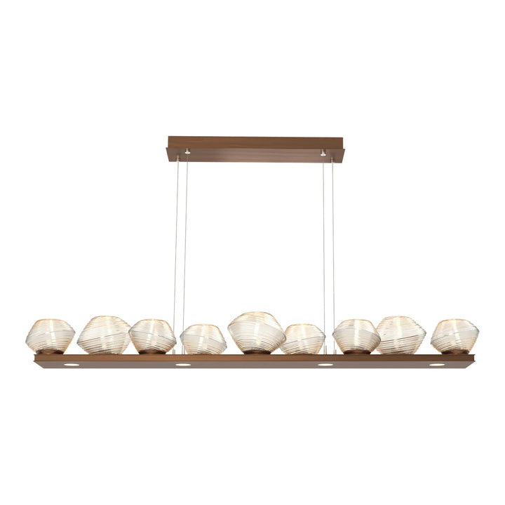 Mesa Linear Chandelier by Hammerton Studio Medium in Oil-Rubbed Bronze with Amber glass