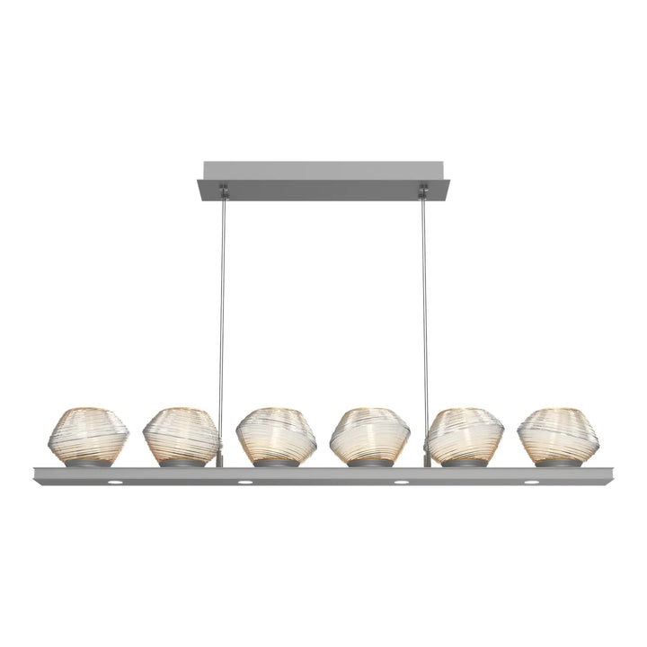 Mesa Linear Chandelier by Hammerton Studio Small in Classic Silver with Amber glass
