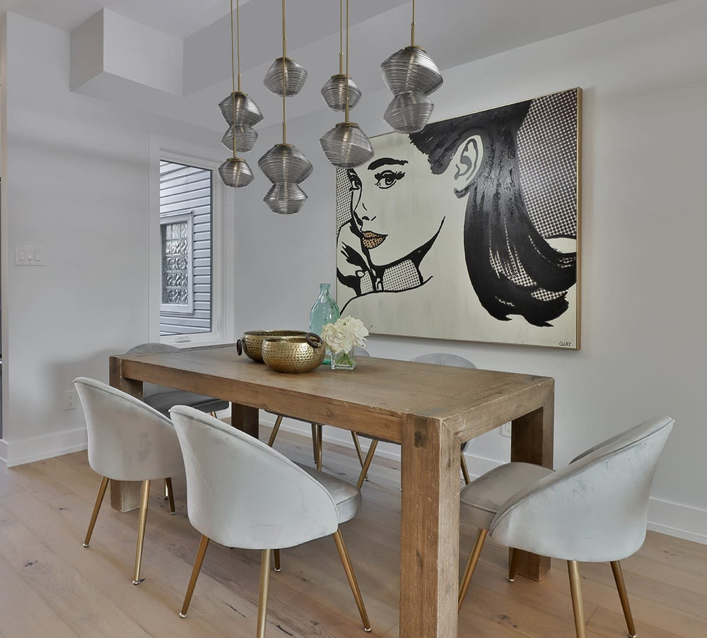Mesa Linear Pendant Chandelier by Hammerton Studio in a styled interior