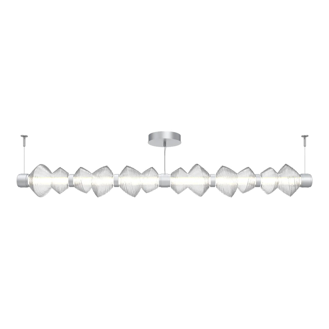 Mesa Mandrel Chandelier by Hammerton Studio Large in Classic Silver with Clear glass