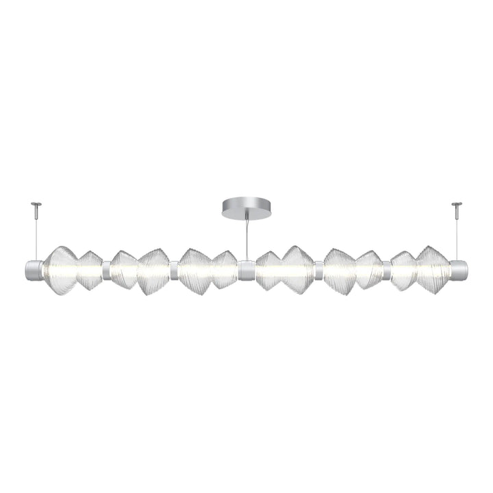 Mesa Mandrel Chandelier by Hammerton Studio Large in Classic Silver with Clear glass