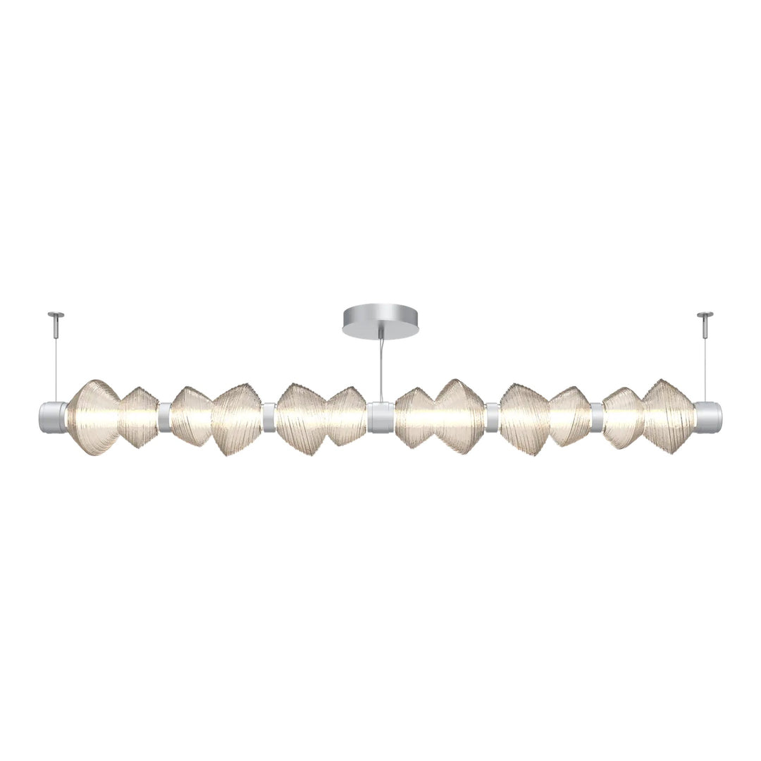 Mesa Mandrel Chandelier by Hammerton Studio in Classic Silver with Amber glass