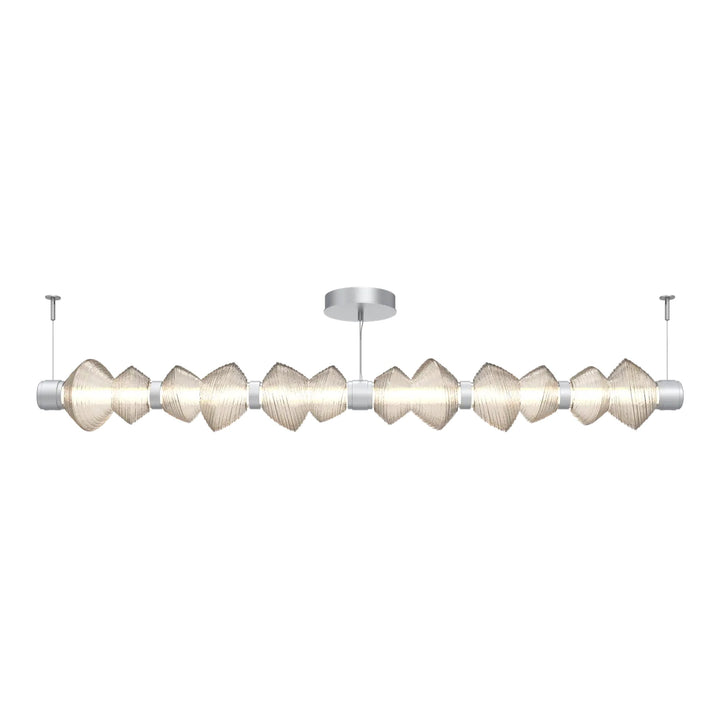 Mesa Mandrel Chandelier by Hammerton Studio in Classic Silver with Amber glass