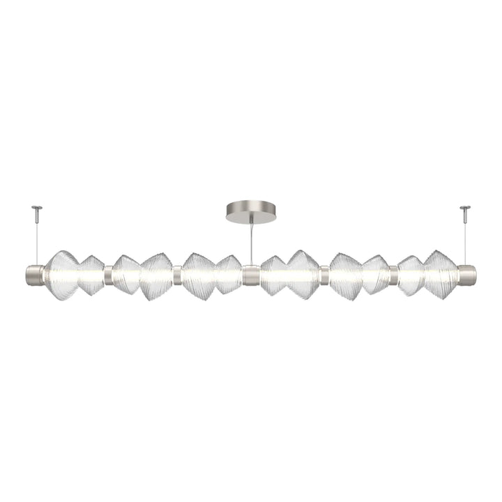 Mesa Mandrel Chandelier by Hammerton Studio Large in Beige Silver with Clear glass