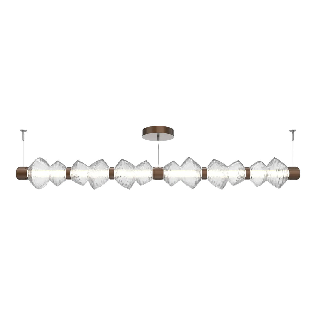 Mesa Mandrel Chandelier by Hammerton Studio Large in Burnished Bronze with Clear glass