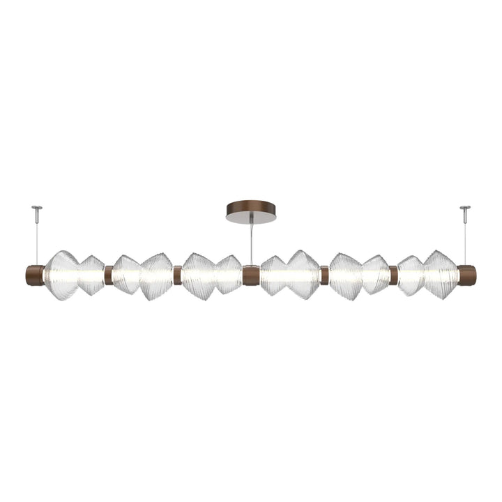 Mesa Mandrel Chandelier by Hammerton Studio Large in Burnished Bronze with Clear glass