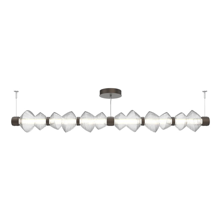 Mesa Mandrel Chandelier by Hammerton Studio Large in Flat Bronze with Clear glass