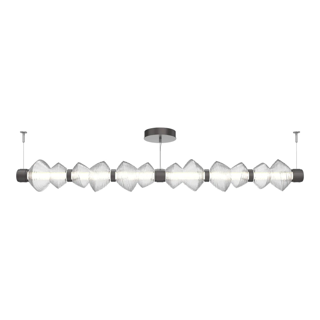 Mesa Mandrel Chandelier by Hammerton Studio Large in Graphite with Clear glass