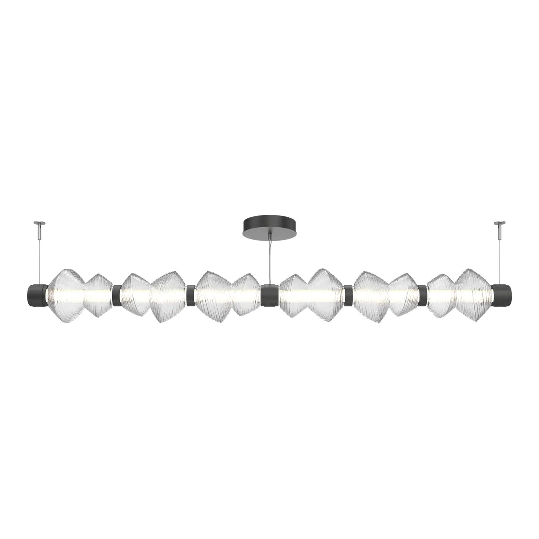 Mesa Mandrel Chandelier by Hammerton Studio Large in Matte Black with Clear glass